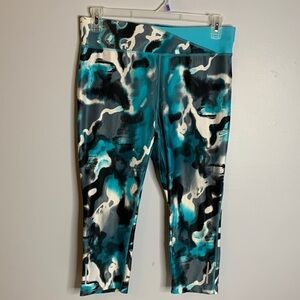 NIKE DRI FIT MID RISE TIE DYE CROP LEGGINGS